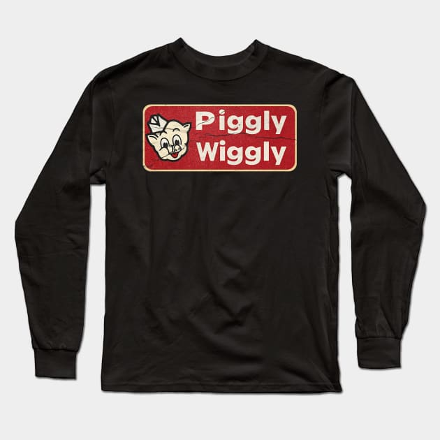 Piggly American supermarket Wiggly Long Sleeve T-Shirt by OnimakoArt